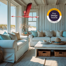 Load image into Gallery viewer, Pink Flamingo Wooden Mobile Bird
