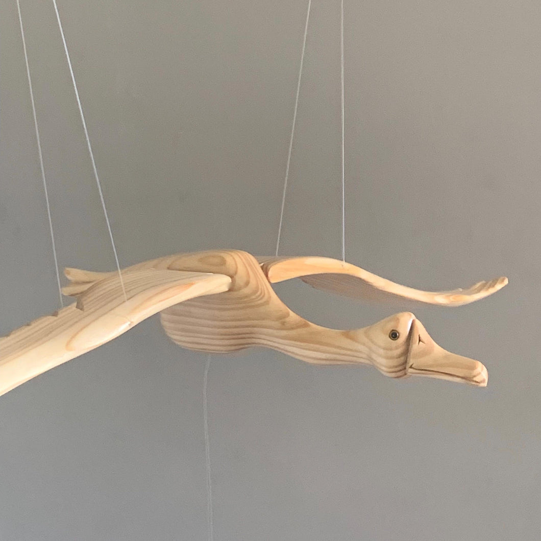 Pine Goose Wooden Mobile Bird
