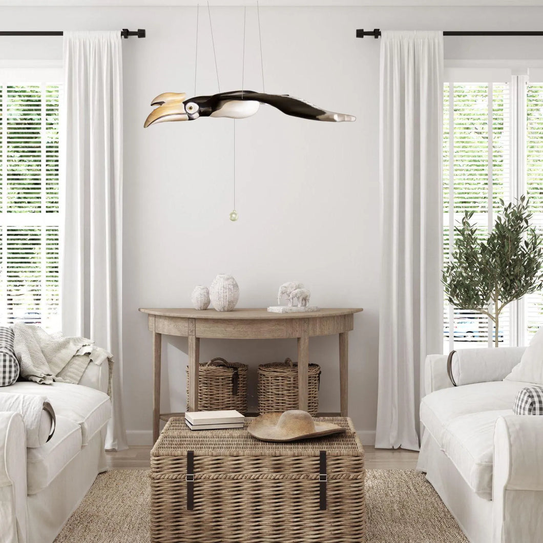 Oriental Pied Hornbill Wooden Mobile Bird